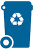 WM Blue Recycling Cart