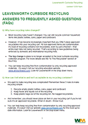 Click here to download - Curbside recycling FAQ