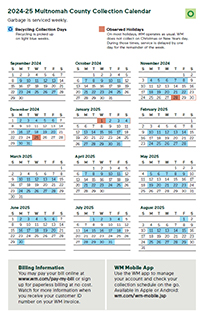 Odd week collection calendar