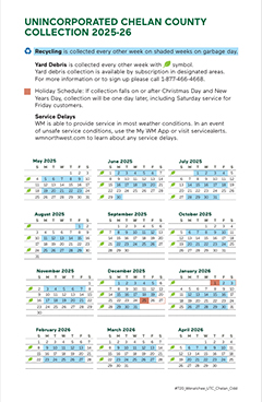 Chelan / Douglas County Odd Week Collection Calendar