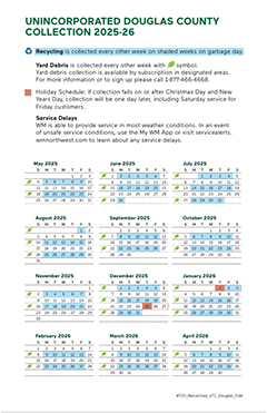 Chelan / Douglas County Odd Week Collection Calendar