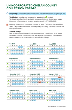 Chelan / Douglas County Even Week Collection Calendar title=
