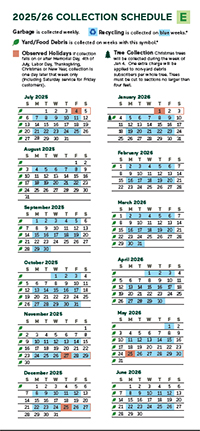 Click here to download - Even Week Collection Calendar