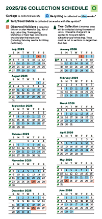 Click here to download - Odd Week Collection Calendar