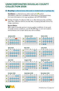 Douglas County Even Week Collection Calendar