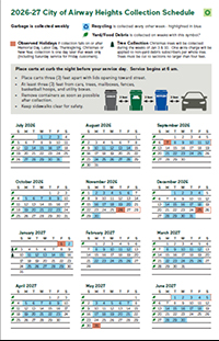Click here to download - Odd Week Collection Calendar