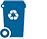 WM Blue Recycling Cart
